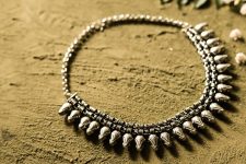 धरा ✽ Antique Finish White Metal ✽ Necklace { 44 }